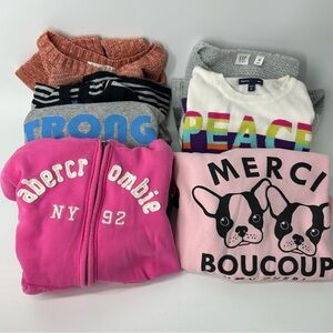 Lot of 7 girls sweaters and hoodies